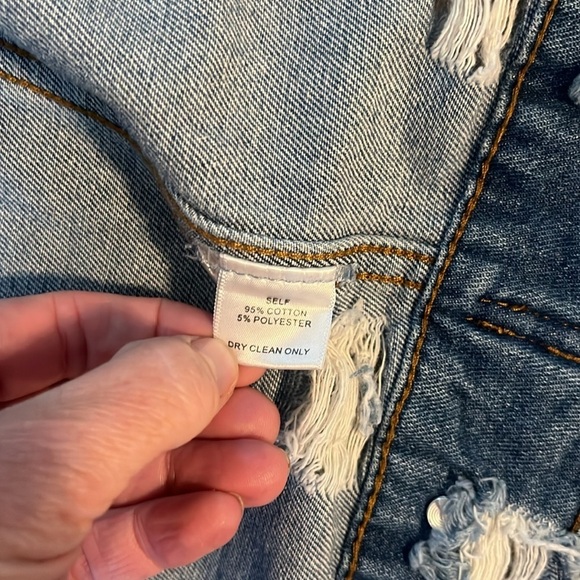 Audrey 3 plus 1 Distressed Denim Jacket long small - Picture 3 of 4